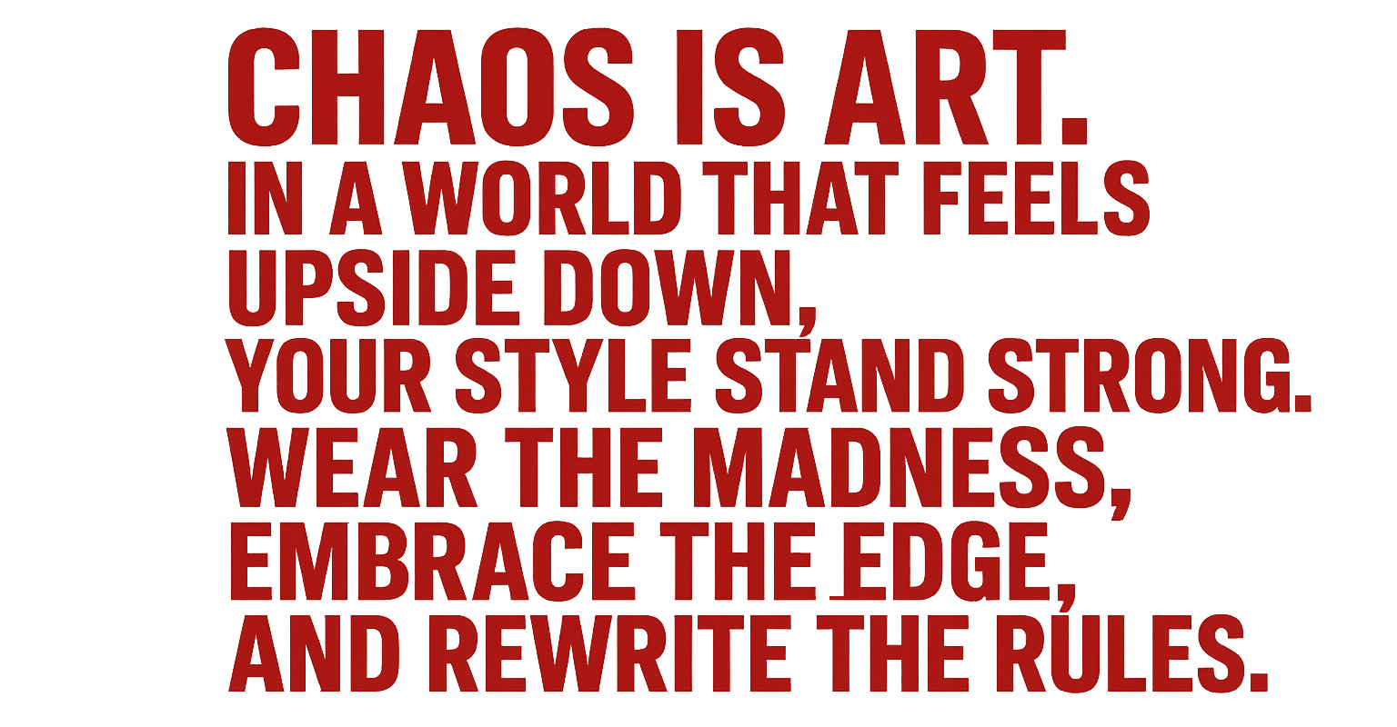 Chaos is Art motivational quote with transparent background